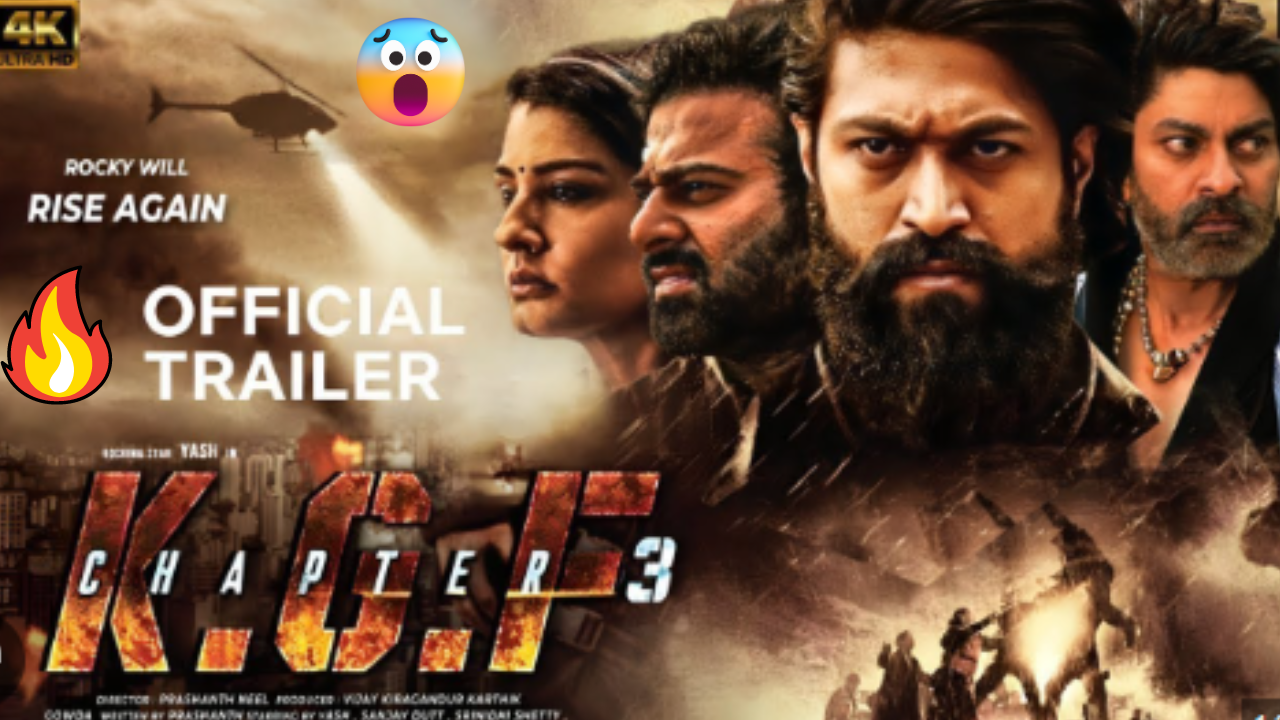 KGF 3 movie poster showing the main character in a powerful pose, hinting at a thrilling storyline.